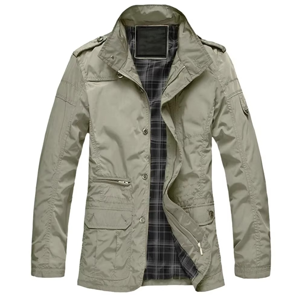 Men's big tall lightweight windbreaker jacket casual parka style with relaxed fit for transitional seasons
