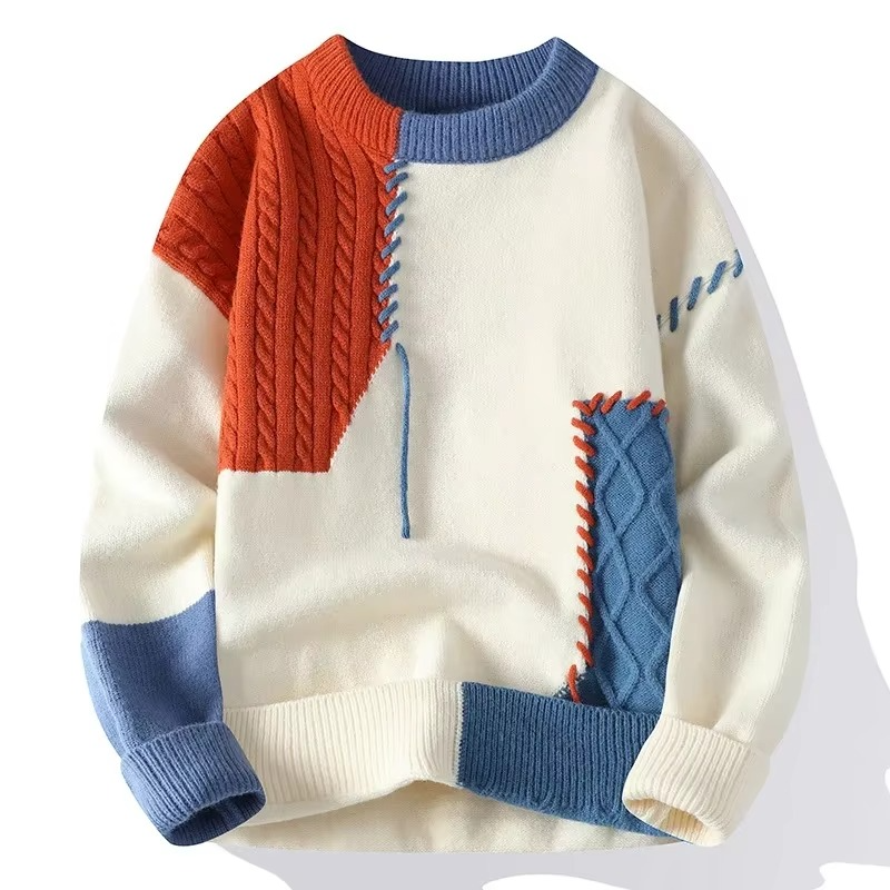 2025 Mens Streetwear Ripped Knit Sweater Hip Hop Pullover Warm For Winter And Autumn