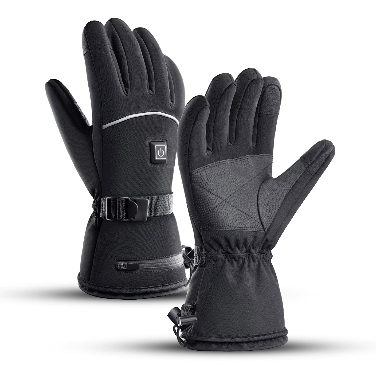 Heated Motorcycle Gloves, Waterproof Rechargeable Winter Thermal Riding Gloves - Wavlynn