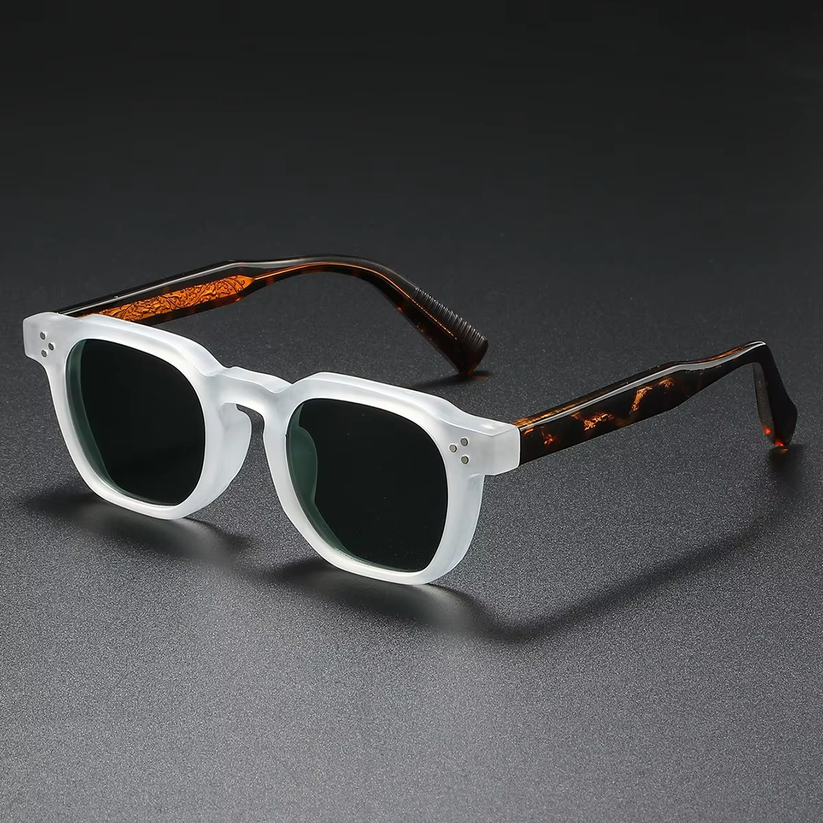 Retro square punk sunglasses unisex clear bold frame vintage driving shades men women