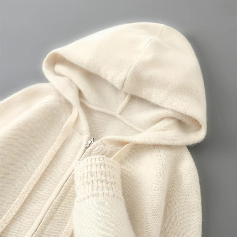 Men's merino wool hooded cardigan sweater jacket lightweight breathable slim fit refined casual style