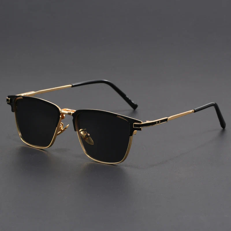 Voltage polarized titanium sunglasses half-frame ultralight glare-free lenses for men and women