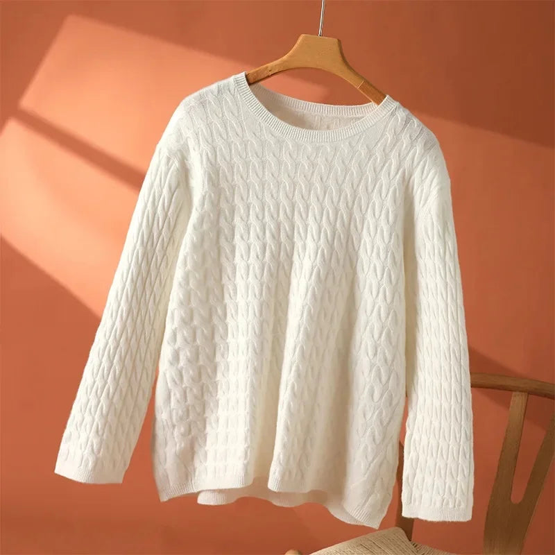 Ariana elegant women's sweater in neutral tone, flattering silhouette with premium soft breathable fabric