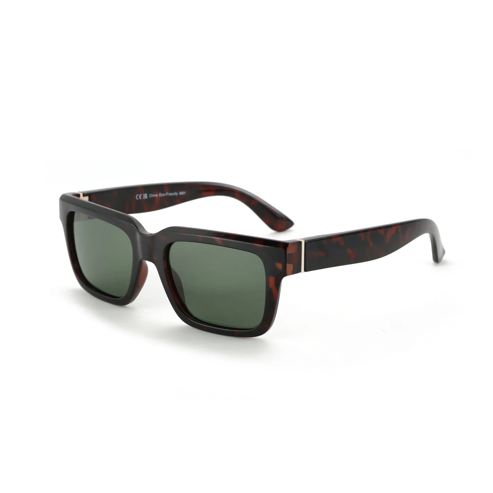 Zuniga bold block frame sunglasses gradient tint UV400 protection gold accent chunky classic style