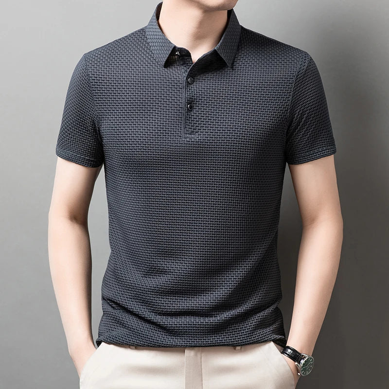 Caedon classic polo shirt breathable fabric slim fit sophisticated casual style
