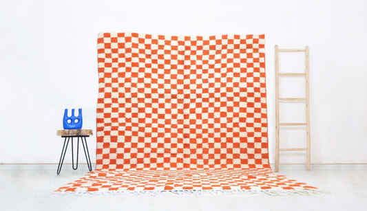 Sekkura Moroccan Checkered Rug 7'7" x 9'6" - Wavlynn