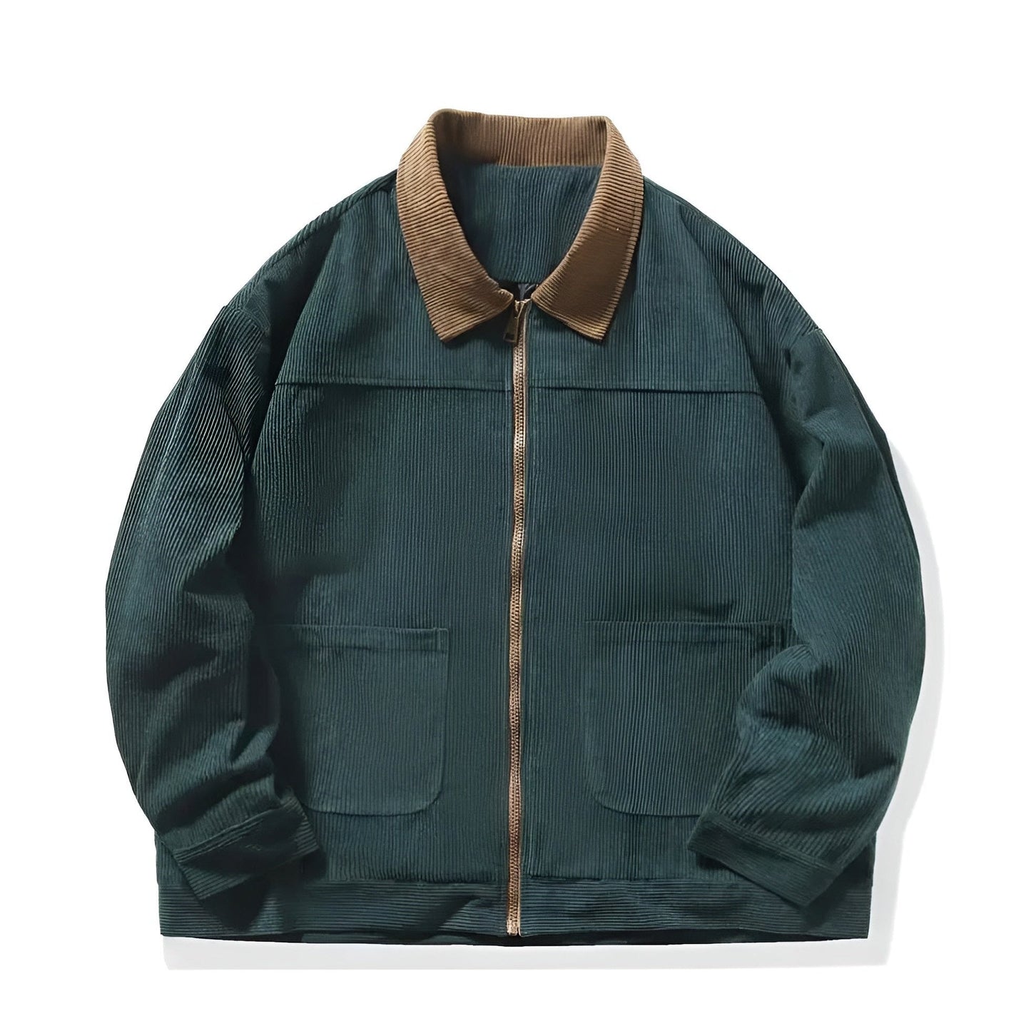 Montana relaxed-fit corduroy color block jacket in earthy tones, ideal for layering
