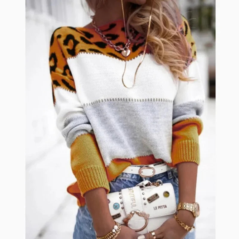 Women's ivory and color-block cashmere turtleneck sweater with slim cozy fit by Wavlynn