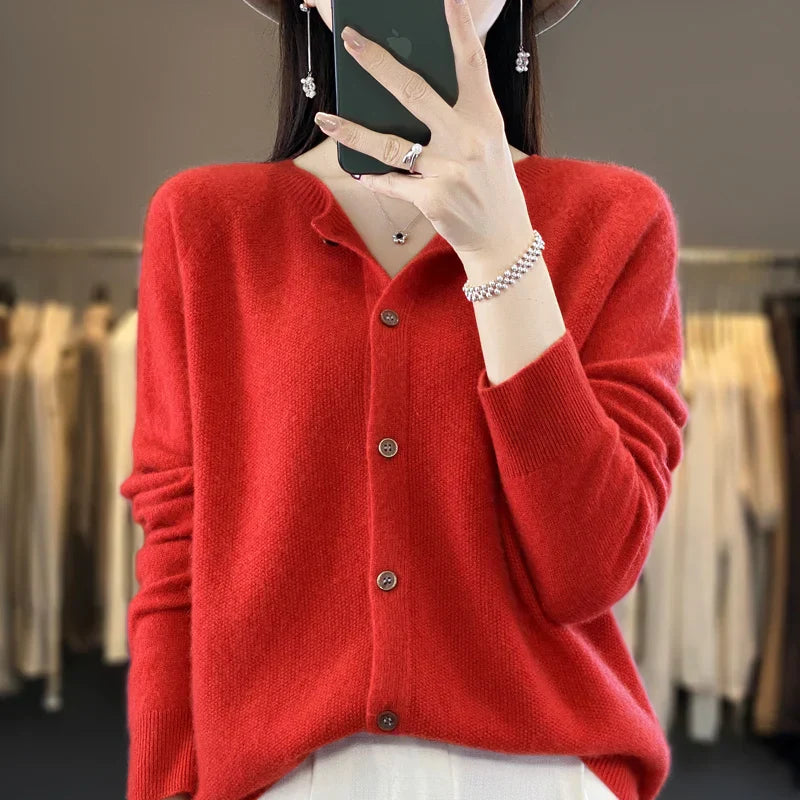 Vera™ buttoned cardigan elegant relaxed fit with refined button details timeless layering essential