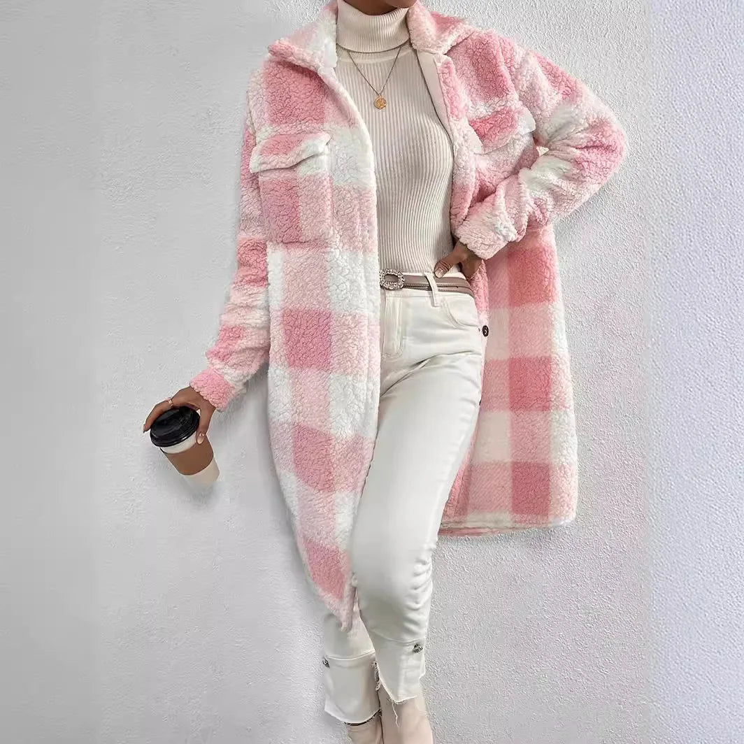 Emberton oversized plaid jacket in warm tones with exceptionally soft relaxed fit fall essential