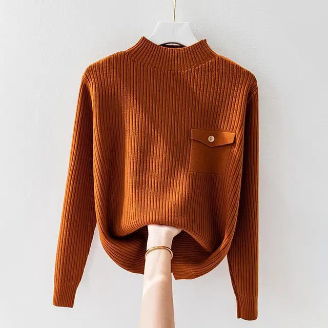 Henrietta elegant knit pullover in classic silhouette with soft cozy texture for effortless everyday style