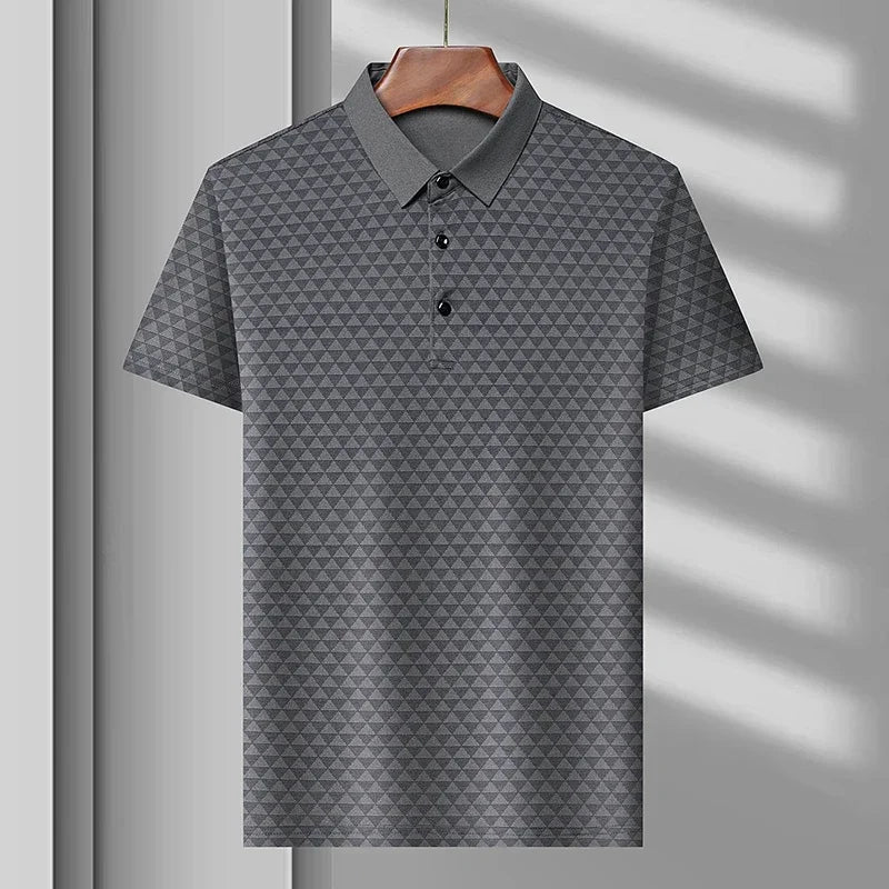 Palmer Wavlynn men's ice silk performance polo with striking moisture-wicking pattern design