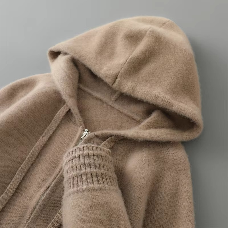 Men's merino wool hooded cardigan sweater jacket slim refined fit lightweight breathable S-XXXL
