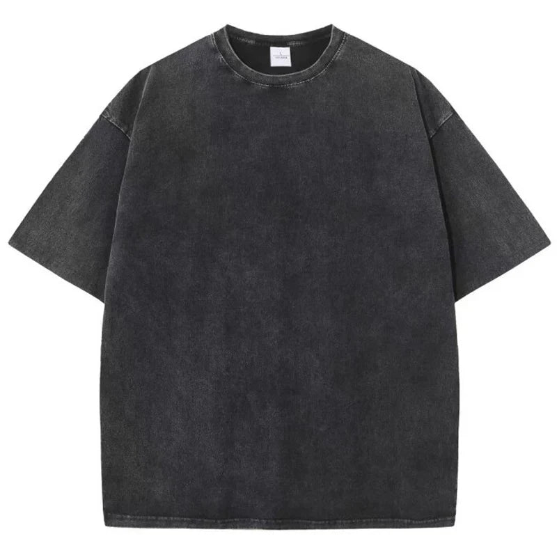 Bravon retro heavyweight cotton tee in garment-dyed wash, oversized boxy fit with broken-in feel