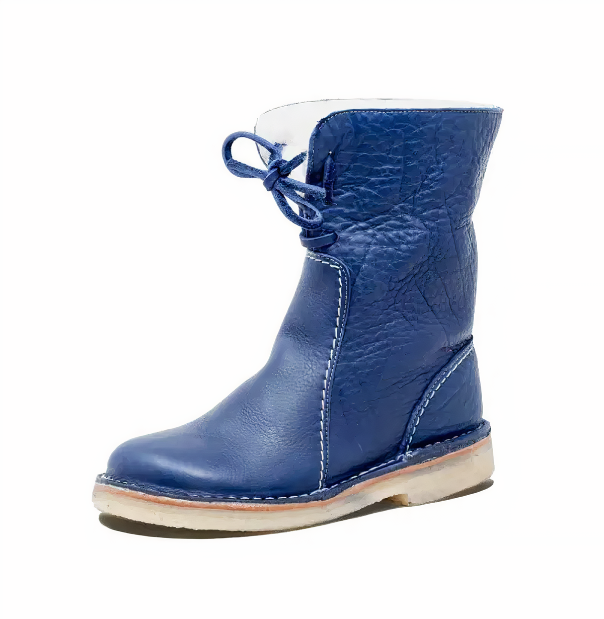 Women's short snow boots in neutral tone, Martin style ankle cut with warm insulated design