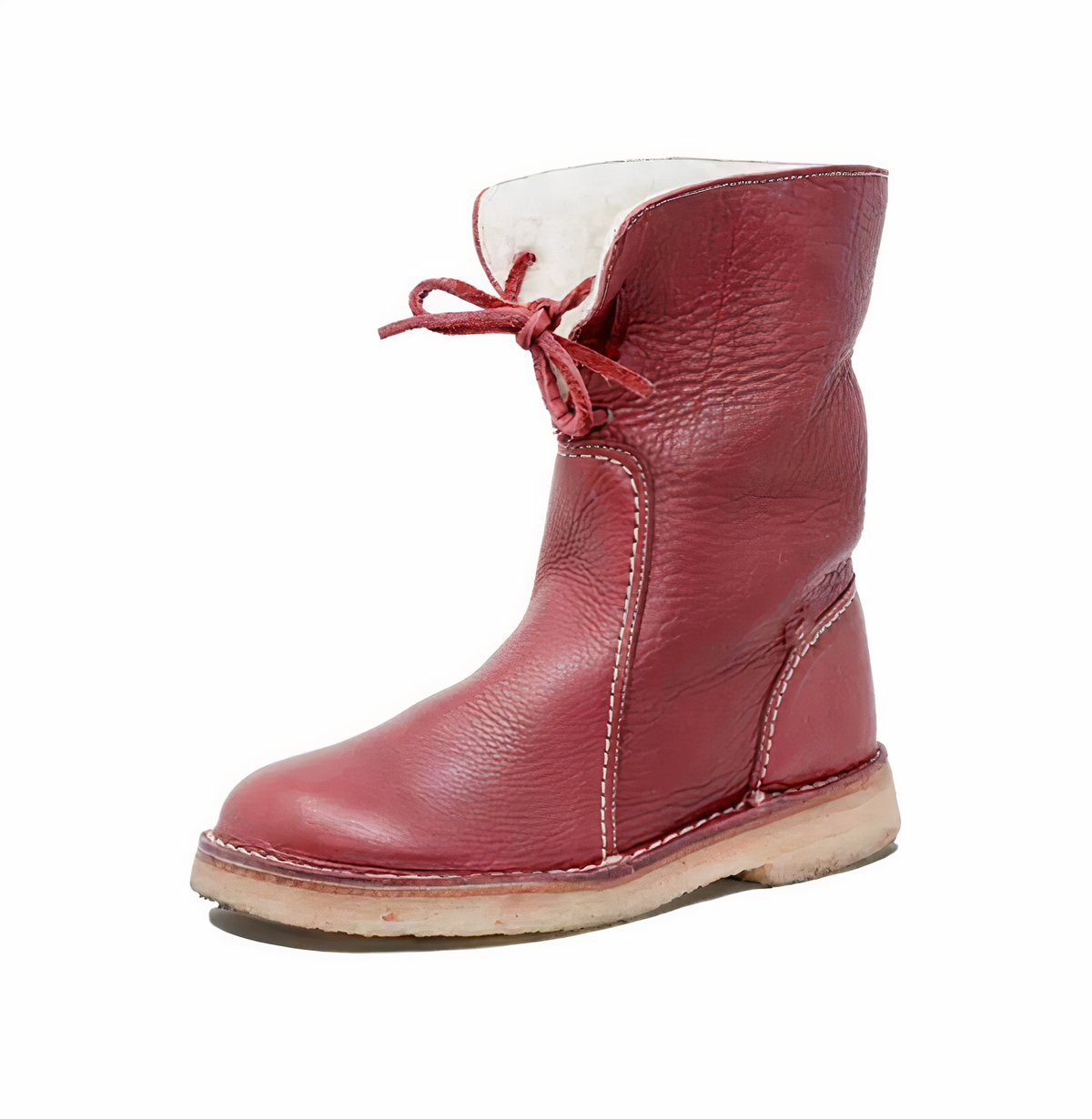 Women's short snow boots brown Martin style ankle boots with warm insulated lining