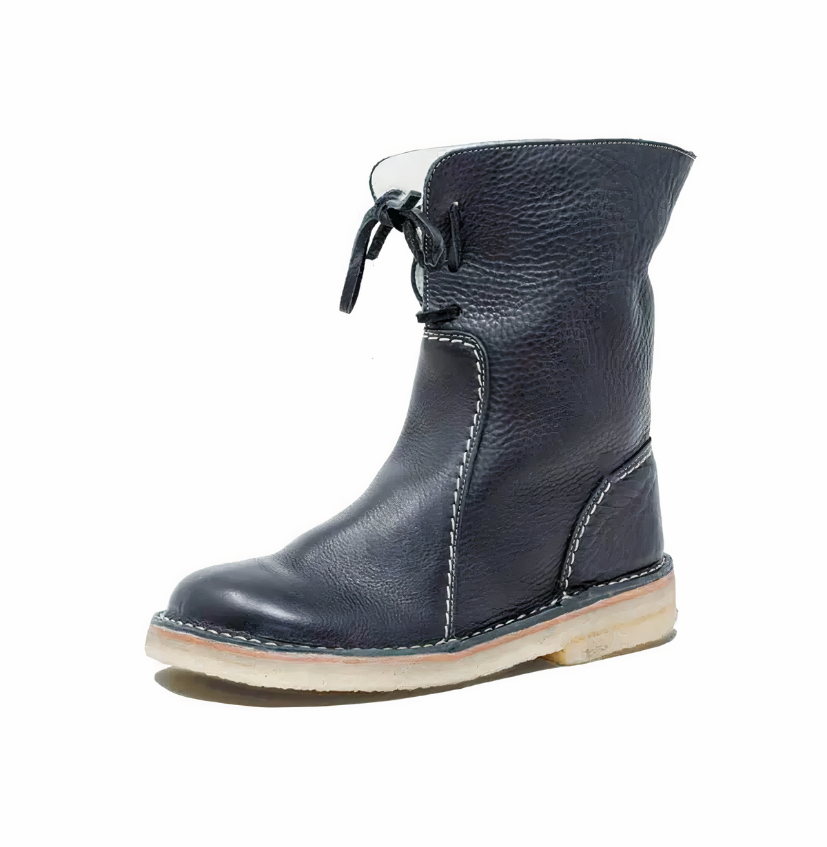 Women's short snow boots tan suede Martin style ankle boots with lug sole for winter warmth