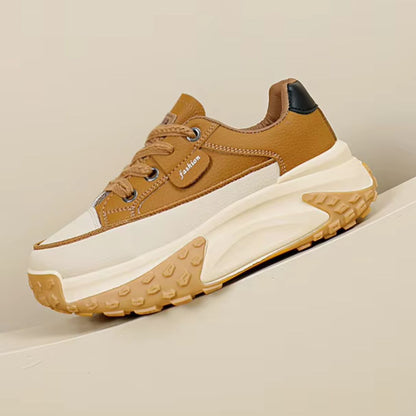 Sierra chunky platform sneakers with two-tone color design, lace-up closure, and bold rugged sole