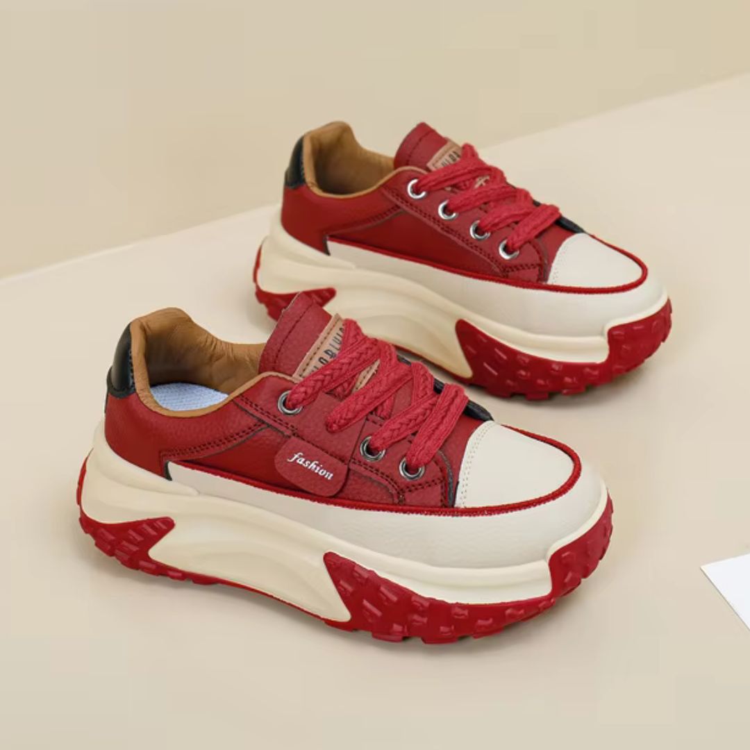Sierra chunky platform sneakers with two-tone colorblock design and bold rugged sole for street style