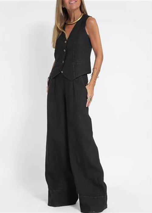 Ensemble Deux Pièces Pantalon Sarouel + Gilet En Lin - Marque Ewa I Walla - Taille M - Neuf Avec Étiquettes
