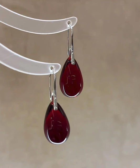 Boucles d'oreilles simples en forme de goutte d'eau, en cuivre mûrier surdoré et émail coloré - Wavlynn