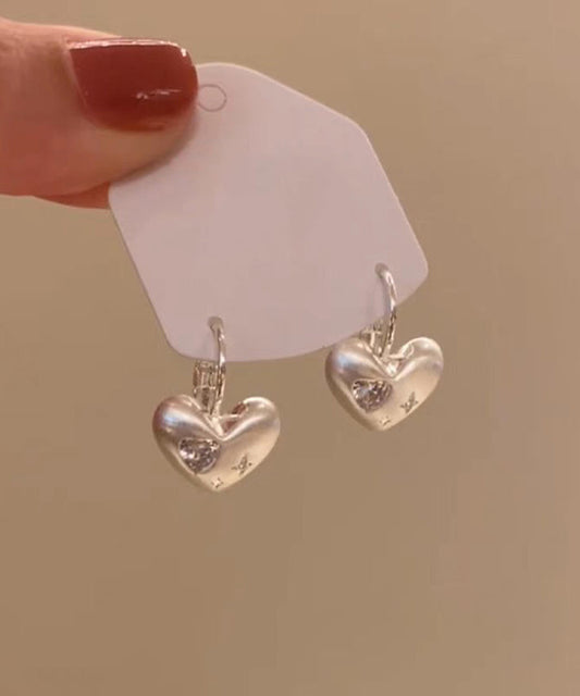 Boucles d'oreilles pendantes simples en alliage de cuivre et de soie avec zircon - Wavlynn