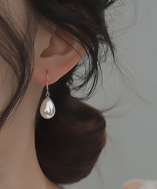 Boucles d'oreilles pendantes simples en soie et argent sterling avec perles - Wavlynn
