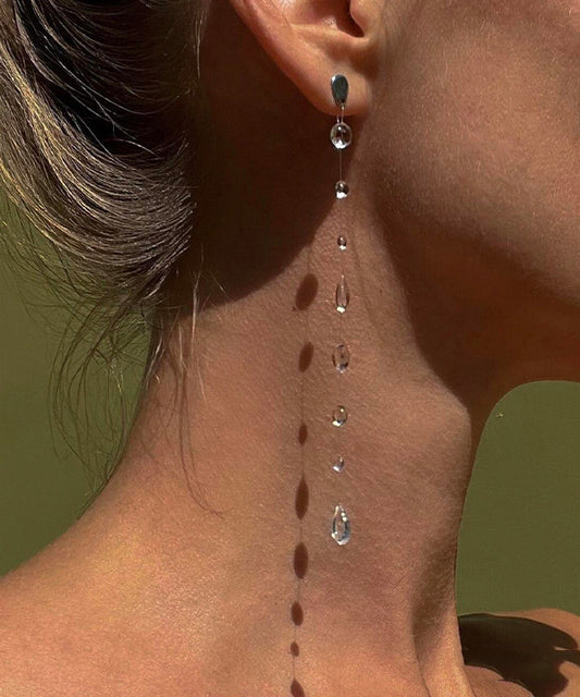 Boucles d'oreilles à pampilles en alliage Skinny Nude, suspendues, en forme de goutte d'eau - Wavlynn