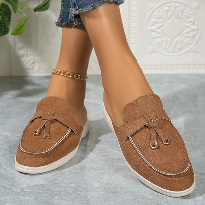 Women's white slip-on casual sneakers lightweight rubber sole textured finish versatile everyday flats