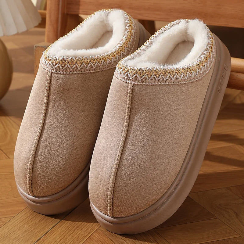 Sofia Amoretti Alpine Plush faux suede pull-on clog slippers with EVA platform sole for cozy lounging