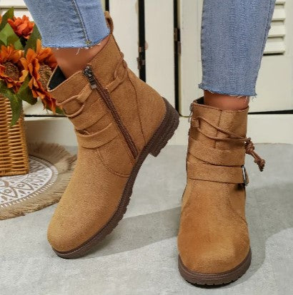 Women's soft-brushed fabric ankle boots, versatile everyday style with luxuriously comfortable all-day fit