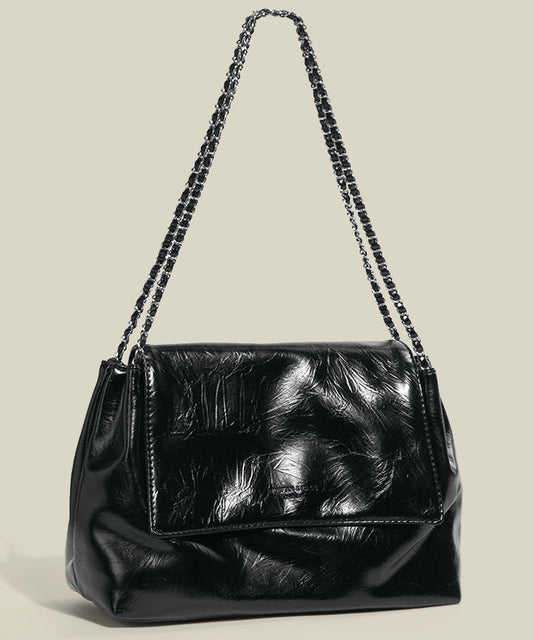 Sac à rabat en similicuir noir solide et durable - Wavlynn
