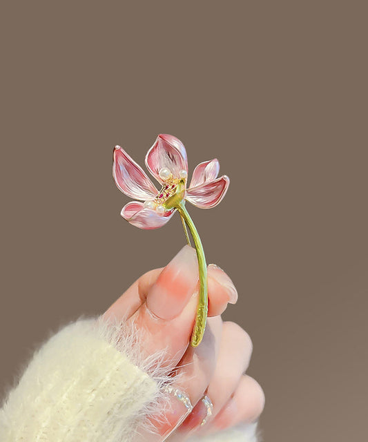 Épingle à cheveux en alliage de cuivre rose en forme de lotus - Wavlynn