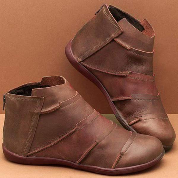Women's black faux leather ankle boots with padded insole, elegant and comfortable everyday design