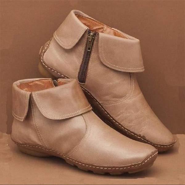 Women's black faux leather ankle boots elegant slip-on style with cushioned insole for all-day comfort