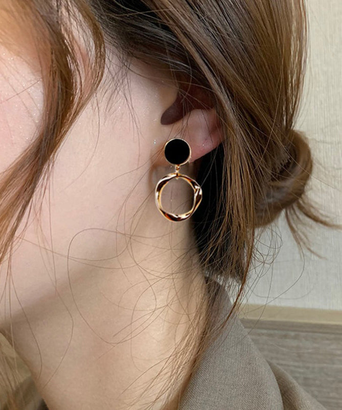 Boucles d'oreilles pendantes élégantes en cuivre doré - Wavlynn
