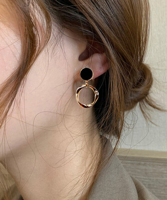 Boucles d'oreilles pendantes élégantes en cuivre doré - Wavlynn