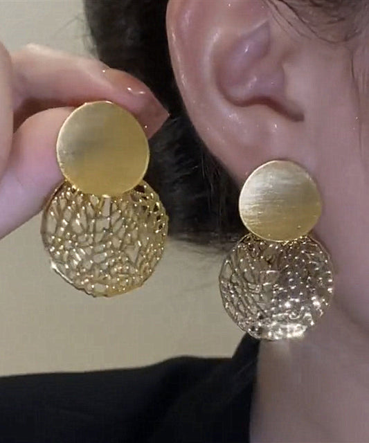 Boucles d'oreilles pendantes élégantes en argent sterling doré et pailleté - Wavlynn