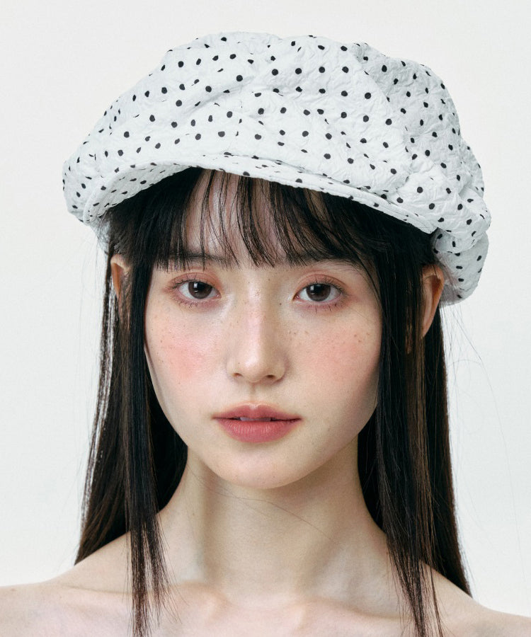 Chapeau breton fin et polyvalent à pois blancs - Wavlynn