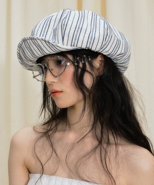 Chapeau breton rayé fin à la mode japonaise d'été - Wavlynn