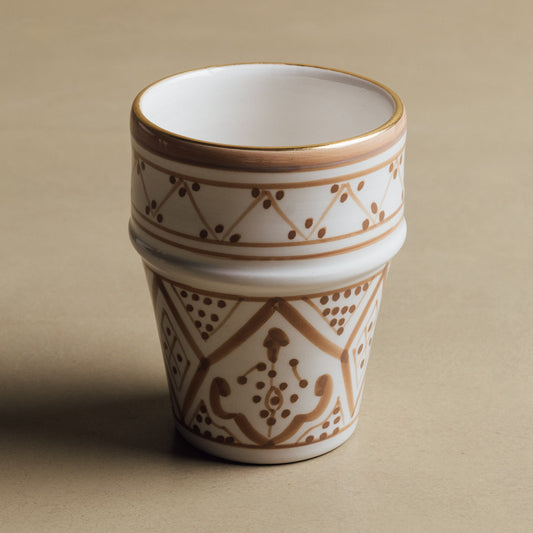 Fez Sand Cup - Moroccan Dinnerware Adorned with 12 Carat Gold Accents - Wavlynn