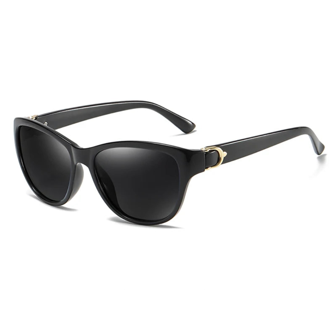 Verona cat-eye acetate sunglasses with gradient lenses, gold accents, and lightweight unisex design