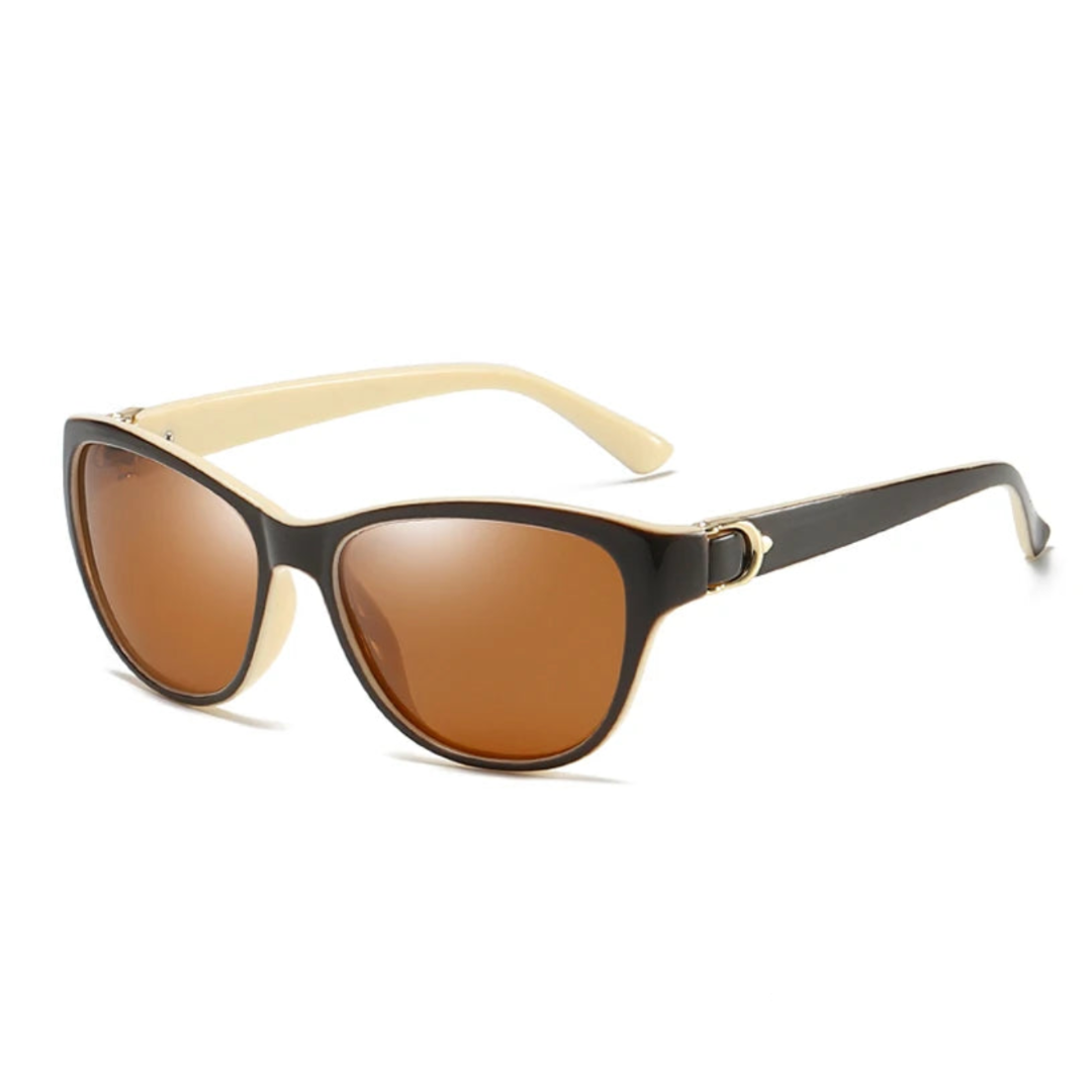 Verona cat-eye acetate sunglasses with gradient tinted lenses, gold accents, unisex lightweight frame