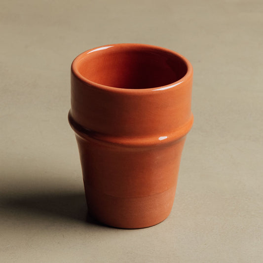 Earth Hues Ochre Red Beldi Cup - Moroccan Dinnerware - Wavlynn