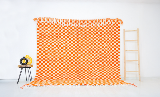 Tadukli  Moroccan Checkered Rug 7'9" x 7'9" - Wavlynn