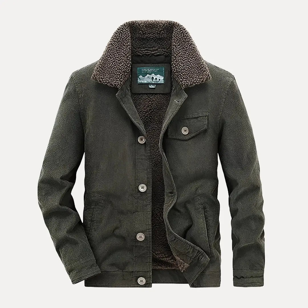 Bronco brown corduroy jacket with ultra-soft lining, bold oversized fit and durable textured finish