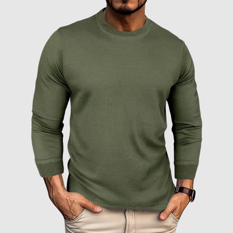 White knit shirt high collar premium yarn elegant slim fit by Alessandro Veneti