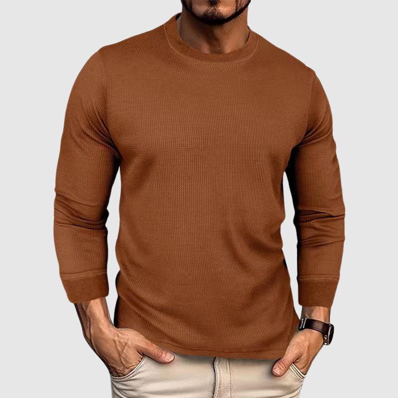 Men's cream knit shirt high collar premium yarn craftsmanship elegant slim fit by Alessandro Veneti