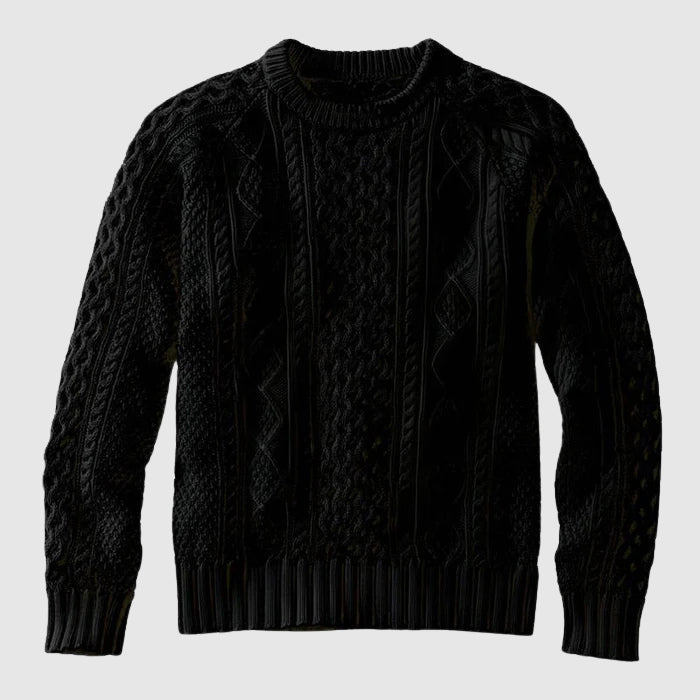 Theodore Willow Classic Weave Sweater neutral toned relaxed fit knit with rich textured pattern