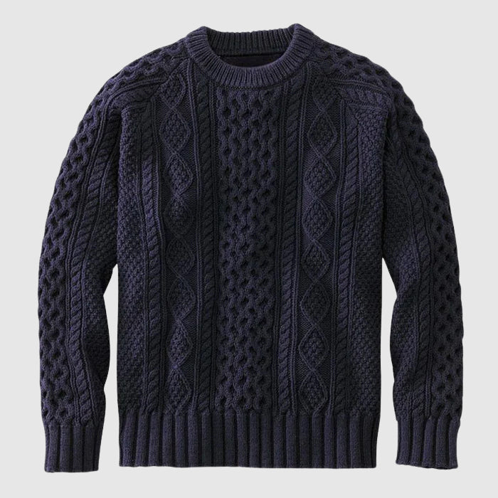Theodore Willow classic weave sweater in neutral tones, refined knit texture with clean modern silhouette